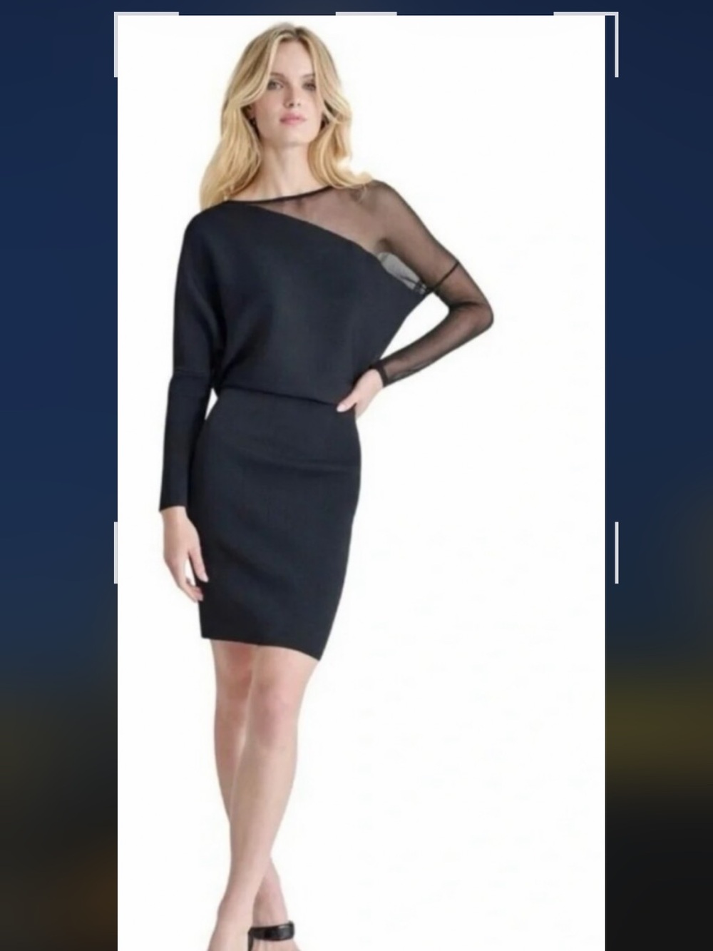 DKNY Chic Black Sheer-Accent cocktail dress